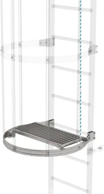 Produktbild von Günzburger Steigtechnik Zwischenplattform klappbar 600 x 300 mm Edelstahl - 068960