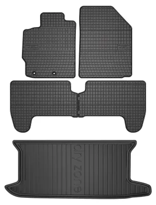 Produktbild von Gummimatten + Kofferraumwanne für Toyota Yaris II 2005-2011 (Schrägheck, fester Ladeboden) – Schwarz, passgenau – Wielganizator SolidPRO