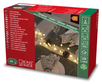 LED Lichterkette, 90 warmweiße Dioden, 4,5 V, 1,8 W, Innen