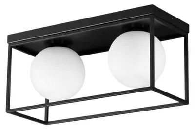 Produktbild von Zeitgenössische Deckenleuchte Lingotto Metall Schwarz 2 Lichter E14 28W Ip20
