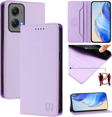 Image de Etui en cuir pour Motorola Moto G Stylus 5G 2024, étui à rabat avec fentes pour cartes, portefeuille et support Violet