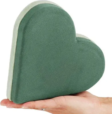 Produktbild von Unyqoos® Steckschaum-Herz – Blumensteckschaum für frische Blumen, grün, 20 x 19,5 x 5 cm, 1 Stück – formbar für Gestecke bei Hochzeit, Ostern, Geburtstag