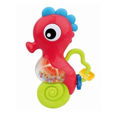 Produktbild von Baby Mix Babyrassel mit Melodie Seepferdchen rot