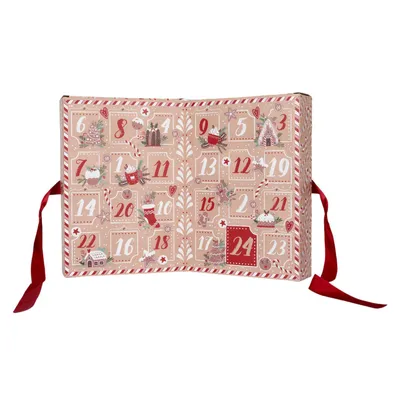 Luxus-Adventskalender mit 24 Duftkerzen in roter Box – 22 × 31 × 12 cm