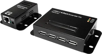 Immagine prodotto di LogiLink UA0252 Set di estensori USB 2.0 LogiLink, con hub USB a 4 porte, PoE