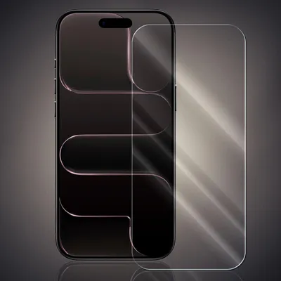 A screen protector is shown next to a smartphone.