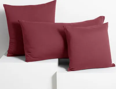Produktbild von 2 Kissenbezüge Jersey Baumwolle Reißverschluss altrosa - 20 x 145 cm
