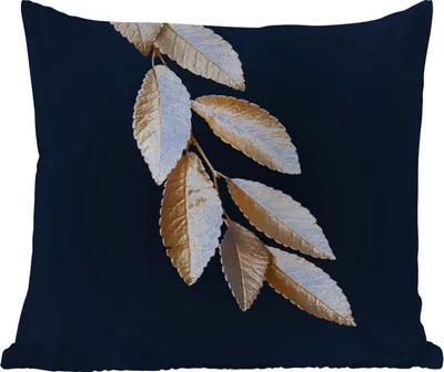 Produktbild von MuchoWow® Outdoor Kissen - Blätter - Schwarz - Gold - Luxus - Pflanzen - 45x45 cm - Wetterfest - Lounge Kissen - Fotokissen - Dekoratives Kissen