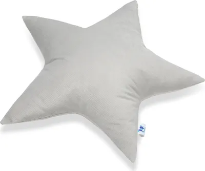 Produktbild von Pepi Kuschelkissen in Sternenform - Handgenäht Antiallergenes Sternkissen 50×50 cm - weiches Kinderkissen Dekokissen für Babys Plüschstern - Star Grey