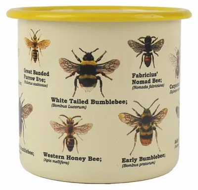 Produktbild von Gift Republic - Blumentopf aus Emaille, Bienenmotiv