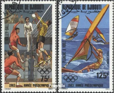 Produktbild von Briefmarken Dschibuti 1983 Mi 361-362 (kompl.Ausg.) gestempelt Olympische Sommerspiele 1984