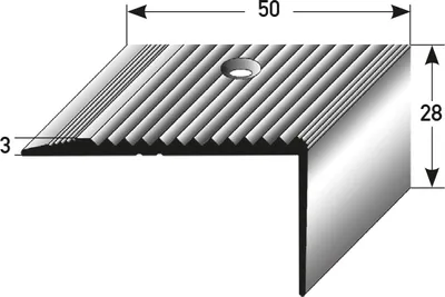 Produktbild von PROVISTON Treppenkante | 28 x 50 x 2000 mm | Treppenkantenprofil Treppenwinkel Winkelprofil Kombiwinkel Aluminium eloxiert Spezialemailliert Spezialemailliert Dunkelgrau