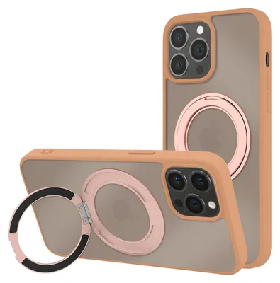 Productafbeelding van Avizar, MagSafe hoesje voor iPhone 13 Pro Max, hybride model met ringstandaard, bruin