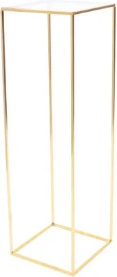 Immagine prodotto di Portafiori - Vaso a colonna con piastra in acrilico - Ferro - Altezza 100 cm - Stile moderno - Decorazioni per tavoli di matrimoni ed eventi - Oro