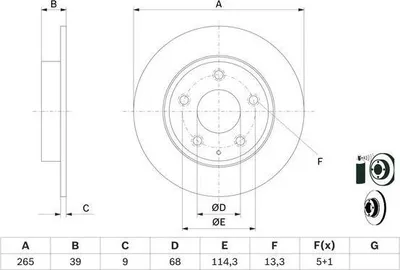 Produktbild von 2x BOSCH Bremsscheibe 0 986 479 E54 für MAZDA 3 Schrägheck (BM BN) CX-3 (DK)