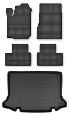 Productafbeelding van Rubberen automatten + kofferbakmat voor Mercedes-Benz Klasa A W177 vanaf 2018 (hatchback) – 5-delig, zwart, op maat – Wielganizator Semi-Universal