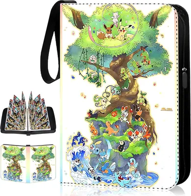 Produktbild von Pokémon Sammelkarten Album, Karten Sammelalbum, 55 Seiten 440 Sammelalbum Karten Kapazität, Tragbarer Wasserdichter Sammelalbum, Mit Reißverschluss