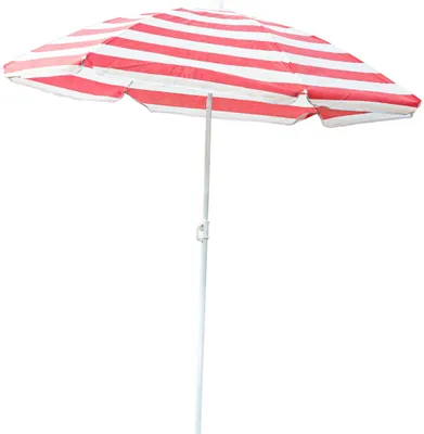 Produktbild von Sonnenschirm für den Garten Material TNT-Vlies / Stahl Farbe Rot-Weiss Streifen D 135 cm H 150 cm Modern Funktionell