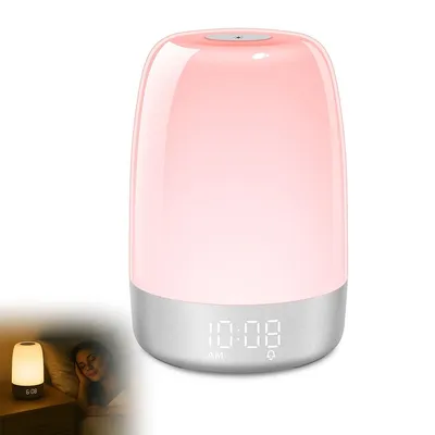 Produktbild von LED Wecker mit Sonnenaufgangssimulation, 7 Weckmodi, USB, Touch, 3W, Nacht- & 7-Farben-Atmosphärenlicht