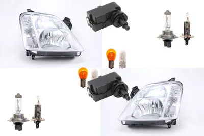 Zdjęcie produktu dla Johns, reflektory pasujące do Opel Meriva A 03-10 zestaw żarówek L R w. Siłownik 1207203 1207936 1207204 5P0941295 13129840 93189095 1216153 93