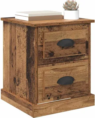 Image de vidaXL Table de chevet en bois recyclé 39 x 39 x 47,5 cm, aggloméré