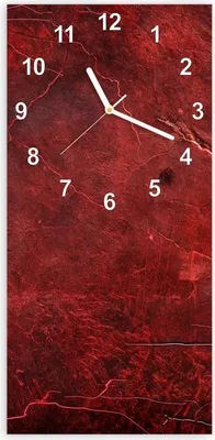 Produktbild von Wanduhr aus Glas mit Motiv Rote Struktur- 30 x 60 cm - inkl. Aufhängesystem