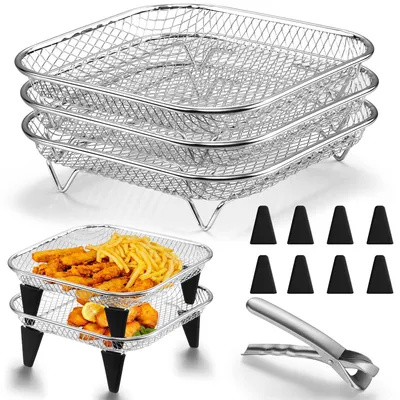 Immagine prodotto di 3 accessori per friggitrice ad aria, in acciaio inossidabile, resistenti al calore