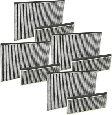 Produktbild von vhbw 8x Filter kompatibel mit Siemens LC87KIM60S/02, LC87KIM60S/01, LC87KIM60/02, LC87KIM60/01 Dunstabzugshauben - 8x Aktivkohlefilter Grau Weiß