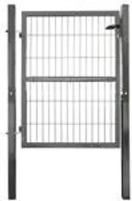 Produktbild von Gartentor Tor für Gartenzaun Zaun 120 cm hoch Gartentür aus Metall für Stabmattenzaun Abschließbar inkl. Pfosten Anthrazit V2Aox