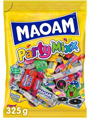 Produktbild von Maoam Partymixx 325g – Bunter veganer Fruchtgummi-Mix ohne Farbstoffe