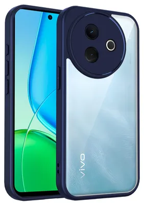 Obrázek produktu pro Pouzdro pro Vivo Y300i/Y39 průhledný zadní kryt s TPU rámečkem, odolné proti nárazům Modrý