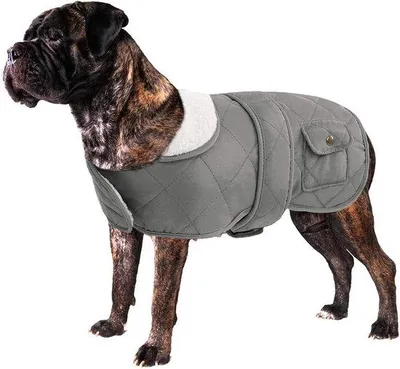 Produktbild von Famanu Fleece Hundejacke warme Hundejacke - grau, Größe M