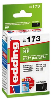Produktbild von edding Tintenpatrone EDD-173 schwarz HP Nr.27