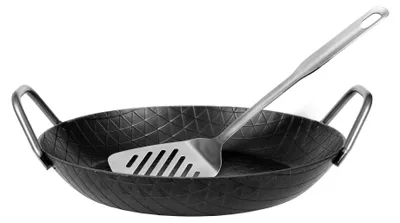 Productafbeelding van Gietijzeren Serveerspan met Hoge Rand - Diameter 28 cm