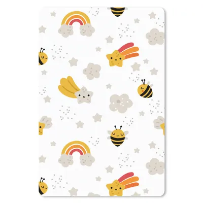 Produktbild von MuchoWow® Mauspad Mousepad Muster - Regenbogen - Sterne 40x60 cm - Mousepads - Maus Mat - Pad - Mausunterlage - Schreibtisch Accesoire
