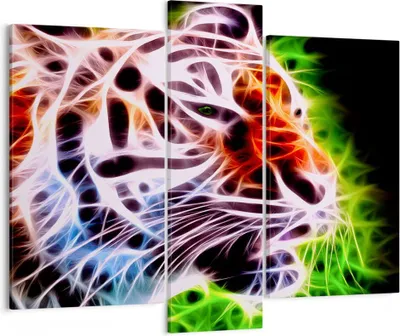 Produktbild von Bild auf Leinwand - Leinwandbild - Afrika aggression tiere tiger - 95x80cm - Wand Bild - Wanddeko - Leinwanddruck - Bilder - Kunstdruck - Wanddekoration - Leinwand bilder - Wandkunst - CB95x80-2293