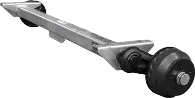 Produktbild von KNOTT VGB15M/MV Achse gebremst 1500 kg Anhänger Autotransporter 1400 mm Auflage 1850 mm Spurmaß 5x112 Radanschluss verzinkt wartungsfrei stabil