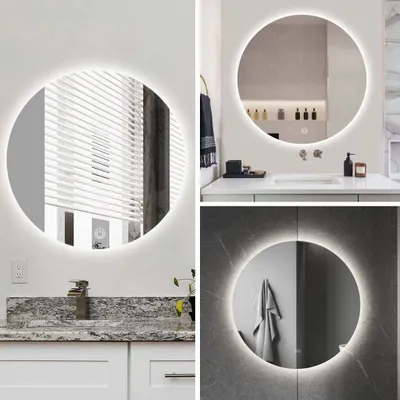 Produktbild von SensaHome – Runder Badezimmerspiegel ohne Rahmen mit LED-Beleuchtung – dimmbar – Wandspiegel – 60 cm