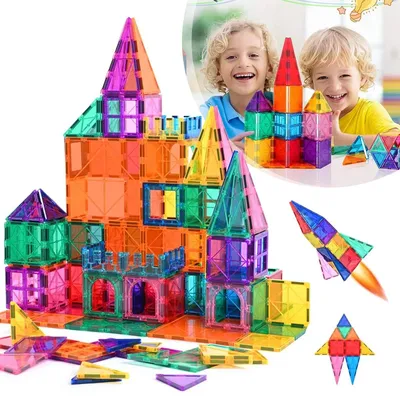 Produktbild von Magnetische Bausteine Magnet Montessori Spielzeug STEM-Lernspielzeug-Geschenke