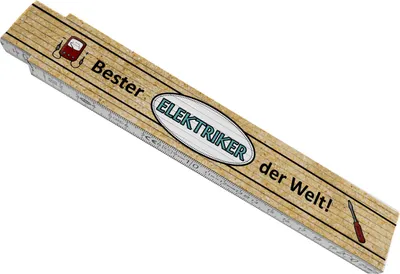 Produktbild von Bester Elektriker der Welt! Meterstab aus Holz