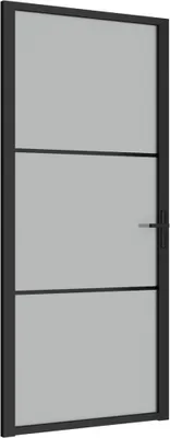 Produktbild von Innentür 93x201,5 cm Schwarz Mattglas und Aluminium