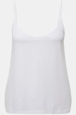 Immagine prodotto di Ulla Popken, abbigliamento da donna, taglie forti, top in spaghetto, scollo a V, leggero