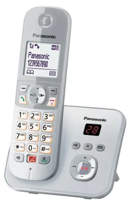Produktbild von Panasonic KX-TG6861 Strahlungsarmes Schnurlostelefon mit Anrufbeantworter, Rufnummernanzeige, 18h Sprechzeit, 4 Tage Standby, Freisprechfunktion, Babyfon-Funktion, DECT