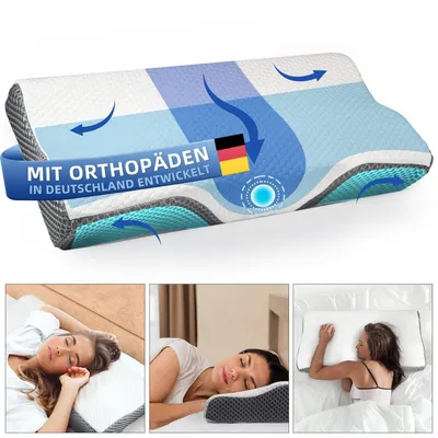 Imagen del producto de Almohada ortopédica para el cuello, almohada de soporte para el cuello, almohada para dormir de lado