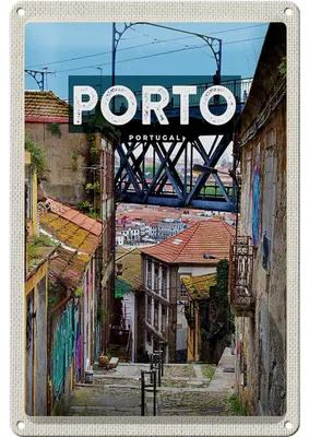 Produktbild von Blechschild Reise 20x30cm Porto portugal Altstadt Bild