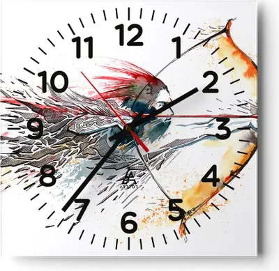 Produktbild von Wanduhr - Quadrat - Glasuhr - Bogen Pfeil Ziel Genauigkeit - 30x30cm - Schleichendes Uhrwerk - Lautlos - zum Aufhängen bereit - Dekoration Modern - Wanddekoration aus Glas - C4AC30x30-2994