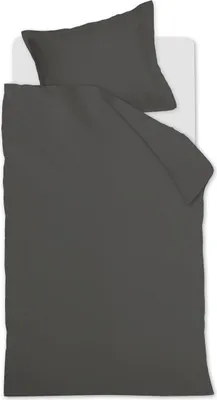 Produktbild von Ambiante Mako-Satin-Bettwäsche-Garnitur Satin Uni Farbe Dark Grey Größe 135x200+80x80