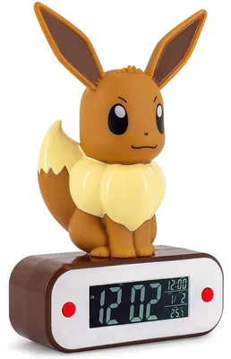 Produktbild von TEKNOFUN 811370, Digitaler Wecker, Pokémon, Rechteck, Braun, Weiß, Batterie / USB, AAA