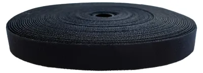 Produktbild von 1m Klettband, back-to-back beidseitig, Größen Farbwahl, Größe:25mm, Farbe:schwarz