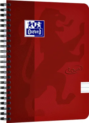 Productafbeelding van Oxford - Spiralblok Touch, A5-formaat, 140 pagina's, 80 gram, rood